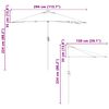 vidaXL Garten-Sonnenschirm Bordeauxrot 294 x 150 x 224 cm