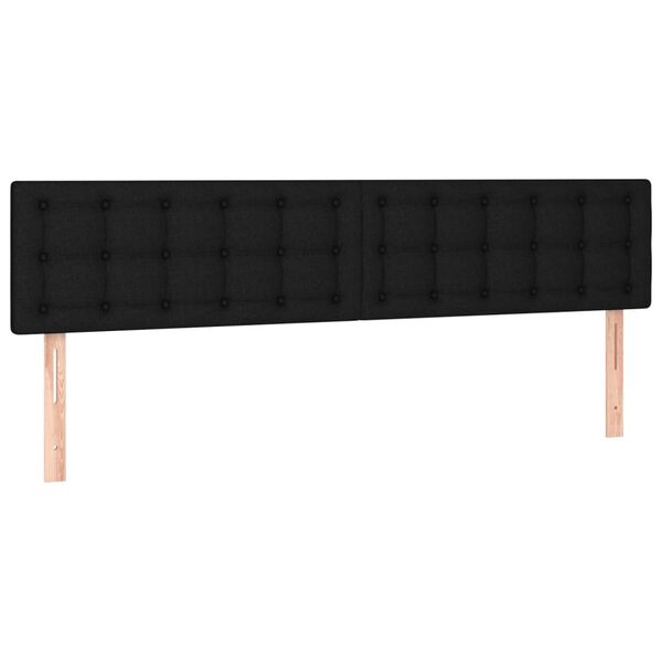 vidaXL LED Kopfteil Schwarz 200x5x78/88 cm Stoff