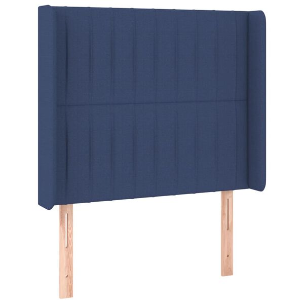 vidaXL LED Kopfteil Blau 83x16x118/128 cm Stoff