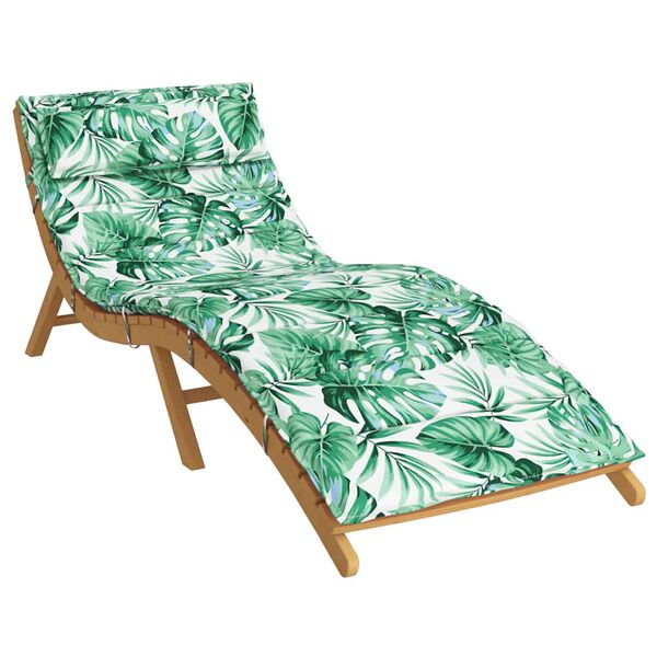vidaXL Sonnenliegen-Auflage Blattmuster 180x60x4 cm Oxford-Gewebe