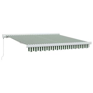 vidaXL Ausziehbare Markise Gr&uuml;n und Wei&szlig; 300 x 250 cm