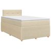 vidaXL Boxspringbett mit Matratze Creme 120 x 190 cm Stoff