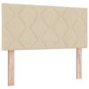 vidaXL LED Boxspringbett mit Matratze mit LED Creme 100 x 200 cm Stoff