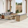 vidaXL Garten-Sofa-Set mit Kissen 11 pcs Beige und Hellgrau