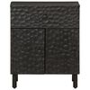 vidaXL Nachttisch Schwarz 50x33x60 cm Massivholz Mango