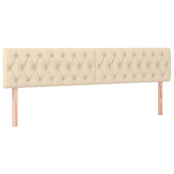 vidaXL Kopfteile Creme 200x7x78/88 cm Stoff