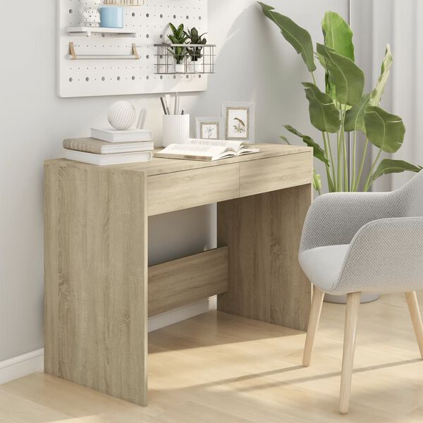 vidaXL Schreibtisch Sonoma-Eiche 101x50x76,5 cm Holzwerkstoff