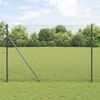 vidaXL Zaun mit Pfosten Grau 1,5 x 10 m Stahl