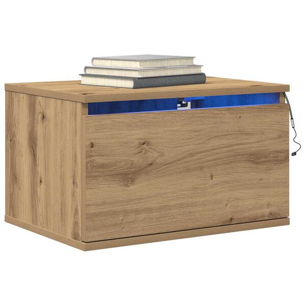 vidaXL Wandmontiertes Nachttischchen 2 pcs Artisan-Eiche Holzwerkstoff