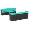 vidaXL 9-tlg. Garten-Sofagarnitur mit Kissen Grau Poly Rattan