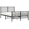 vidaXL Bettgestell mit Kopf- und Fu&szlig;teil Metall Schwarz 120x200 cm