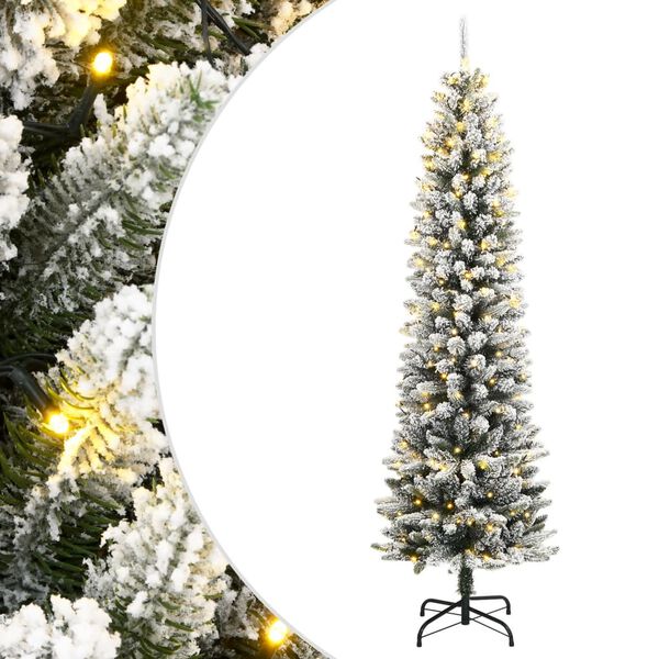 vidaXL K&uuml;nstlicher Weihnachtsbaum mit Schnee 150 LEDs 150 cm