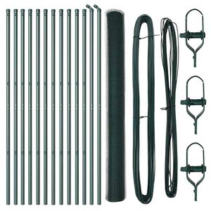 vidaXL Bodenmontierter Sechseckzaun 25 x 1,5 m PVC-beschichteter Stahl