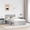 vidaXL Bettrahmen Beton Grau 135 x 190 cm Massives Kiefernholz