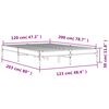 vidaXL Bettgestell Braun Eichen-Optik 120x200 cm Holzwerkstoff Metall