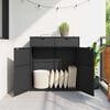 vidaXL Gartenschrank Schwarz 105x55x113 cm Poly Rattan