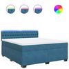 vidaXL Boxspringbett mit Matratze Blau 180x200 cm Samt