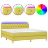 vidaXL Boxspringbett mit Matratze & LED Gr&uuml;n 160x200 cm Stoff