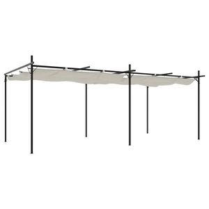 vidaXL Pergola mit Schiebedach Creme 589x292x230 cm