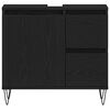 vidaXL Waschbeckenschrank mit T&uuml;r Schwarz Eichen-Optik 65 x 33 x 60 cm