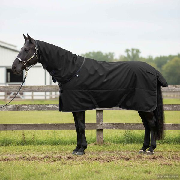 vidaXL Pferdedecke Dunkelgr&uuml;n und Schwarz 145 cm Polyester