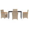 vidaXL Garten Essgruppe 5 pcs Beige Poly-Rattan