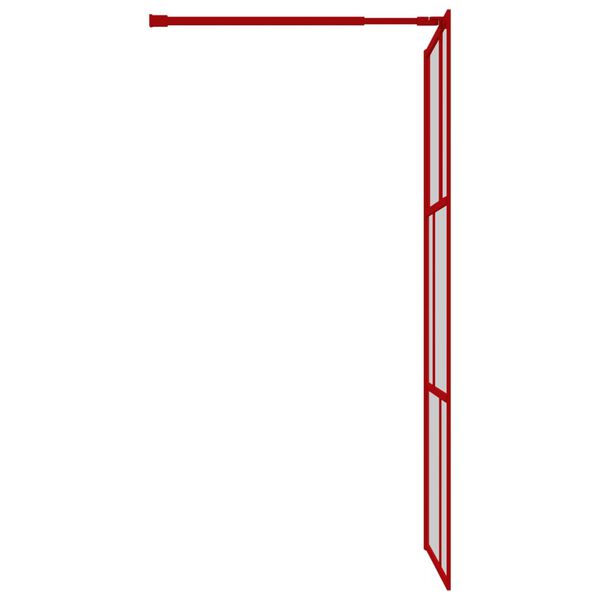 vidaXL Duschwand f&uuml;r Begehbare Dusche mit ESG Klarglas Rot 90x195 cm