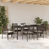 vidaXL Garten Essgruppe 7 pcs Braun Poly-Rattan