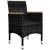 vidaXL 3-tlg. Bistro-Set Poly Rattan und Hartglas Schwarz