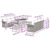 vidaXL Gartensofa-set mit Kissen 9 pcs Beige Poly-Rattan