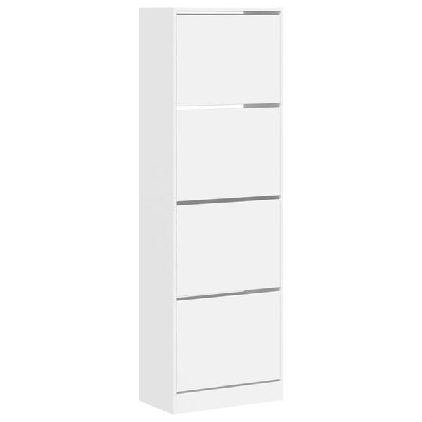 vidaXL Schuhschrank mit 4 Klappen Wei&szlig; 60x34x187,5 cm