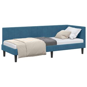 vidaXL Eckbettgestell Blau 80 x 200 cm Samt