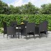 vidaXL 7-tlg. Garten-Essgruppe mit Kissen Schwarz