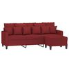 vidaXL 3-Sitzer-Sofa mit Hocker Weinrot 180 cm Stoff