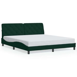 vidaXL Bettgestell ohne Matratze Dunkelgr&uuml;n 180x200 cm Samt