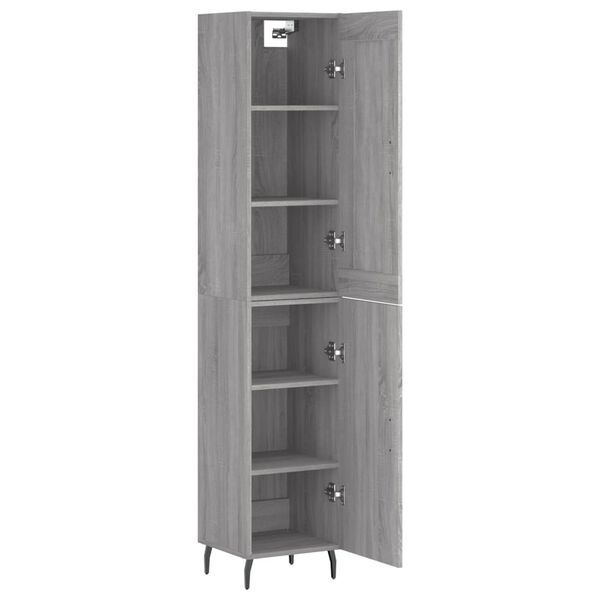 vidaXL Highboard Grau Sonoma 34,5x34x180 cm Holzwerkstoff