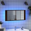 vidaXL LED-Spiegelschrank Braun Eichen-Optik 100x12x45 cm