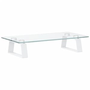 vidaXL Monitorst&auml;nder Wei&szlig; 40x20x8 cm Hartglas und Metall