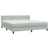 vidaXL Boxspringbett mit Matratze Hellgrau 180x210 cm Samt