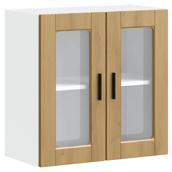 vidaXL K&uuml;chen-H&auml;ngeschrank mit Glast&uuml;r Porto Artisan-Eiche
