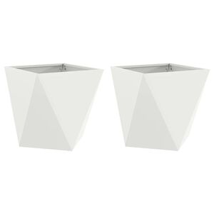 vidaXL Pflanzk&uuml;bel 2 pcs Wei&szlig; 50 x 50 x 50 cm Stahl