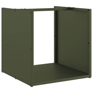vidaXL Brennholzregal Olivgr&uuml;n 40x40x40 cm Kaltgewalzter Stahl