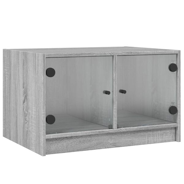 vidaXL Couchtisch mit Glast&uuml;ren Grau Sonoma 68x50x42 cm