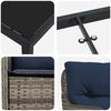 vidaXL Garten Essgruppe mit Kissen 7 pcs Grau Poly-Rattan