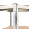 vidaXL Regale mit 4 B&ouml;den 3 Stk. Silbern Stahl & Holzwerkstoff