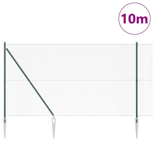 vidaXL Zaunpfosten Gr&uuml;n 10 x 1,6 m (16 x 16 mm Maschenweite)