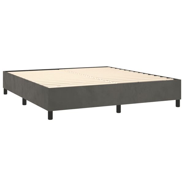 vidaXL Boxspringbettgestell Dunkelgrau 180x200 cm Samt