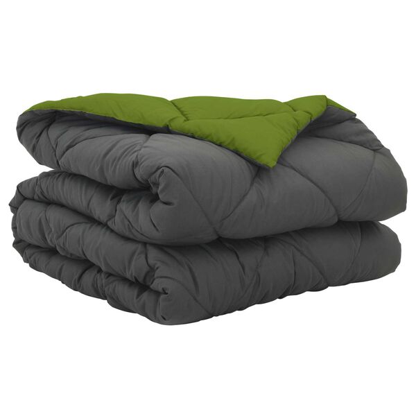vidaXL Sommerdecke Gr&uuml;n und Anthrazit 220 x 155 cm Mikrofaser