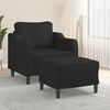 vidaXL Sessel mit Hocker Schwarz 60 cm Stoff