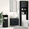 vidaXL Waschbeckenschrank mit T&uuml;r Schwarz Eichen-Optik 60 x 30 x 60 cm